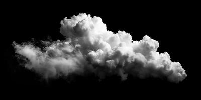 ai generato Fumo nube isolato su nero sfondo foto