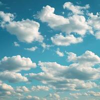 ai generato bellissimo nuvole svolazzare nel blu cielo foto