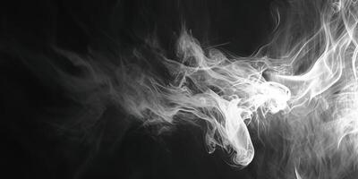 ai generato Fumo nube isolato su nero sfondo foto
