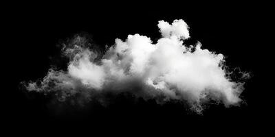 ai generato Fumo nube isolato su nero sfondo foto