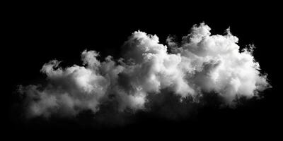 ai generato Fumo nube isolato su nero sfondo foto