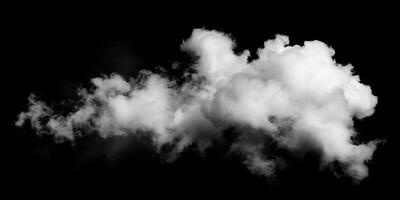 ai generato Fumo nube isolato su nero sfondo foto