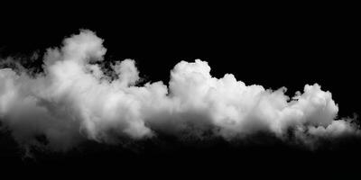 ai generato Fumo nube isolato su nero sfondo foto