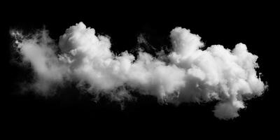 ai generato Fumo nube isolato su nero sfondo foto