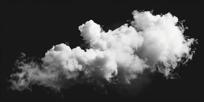 ai generato Fumo nube isolato su nero sfondo foto