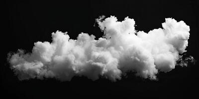 ai generato Fumo nube isolato su nero sfondo foto