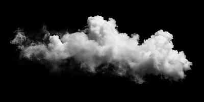 ai generato Fumo nube isolato su nero sfondo foto