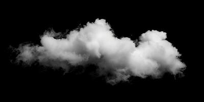 ai generato Fumo nube isolato su nero sfondo foto