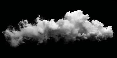 ai generato Fumo nube isolato su nero sfondo foto