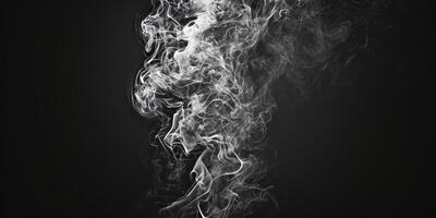 ai generato Fumo nube isolato su nero sfondo foto
