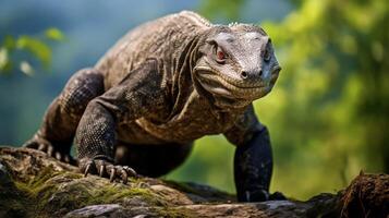 ai generato komodo Drago nel naturale habitat foto