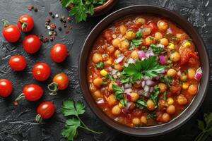 ai generato Pozole messicano cibo nel il cucina tavolo professionale pubblicità cibo fotografia foto