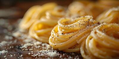 ai generato classico pasta su cucina sfondo. dieta e cibo concetto. foto