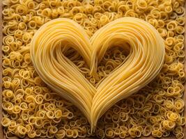 ai generato cuore sagomato pasta vicino su foto