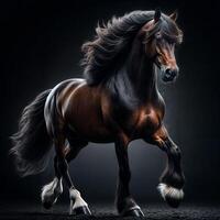ai generato tuonante maestà il potente cavallo trasudante energia foto