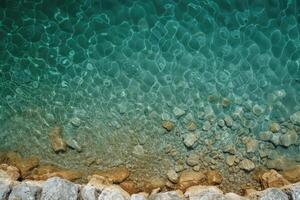 ai generato il calma di oceano onde su un' abbandonato spiaggia, turchese mare e intatto sabbie aereo Visualizza di un' tranquillo, calmo, abbandonato spiaggia con calma oceano onde delicatamente rottura contro sabbioso sponde foto