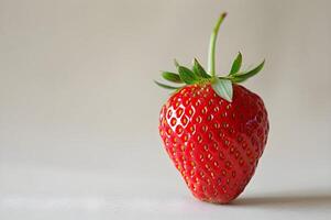 ai generato avvicinamento di un' singolo fragola foto