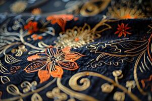 ai generato batik meraviglie intricato modelli e textures avvicinamento foto