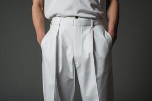 ai generato incontaminato bianca a buon mercato pantaloni. creare ai foto