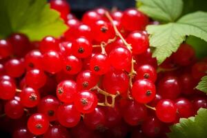 ai generato vivace rosso ribes frutti di bosco. creare ai foto