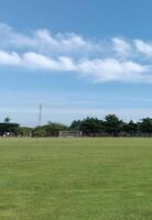 mattina la tranquillità, un' prospettiva su il calcio campo foto