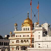 Visualizza di dettagli di architettura dentro d'oro tempio - armandir sahib nel amritsar, punjab, India, famoso indiano sikh punto di riferimento, d'oro tempio, il principale santuario di sikh nel amritsar, India foto