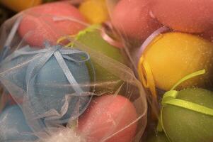 pastello colorato Pasqua uovo decorazione sfondo foto
