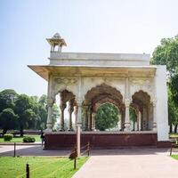 architettonico dettagli di lal qilà - rosso forte situato nel vecchio delhi, India, Visualizza dentro delhi rosso forte il famoso indiano punti di riferimento foto