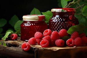 ai generato dolce lampone marmellata. creare ai foto