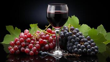 ai generato fresco uva vino, natura buongustaio rinfresco nel un' bicchiere generato di ai foto