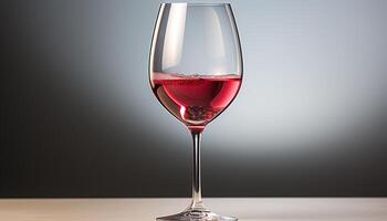 ai generato lusso celebrazione rosso vino scrosciante in cristallo bicchiere di vino generato di ai foto