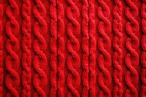 ai generato rosso maglione modello cotone. creare ai foto