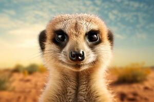 ai generato giocoso meerkat animale. creare ai foto