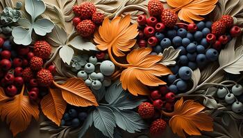 ai generato autunno foglia decorazione natura colorato regalo per salutare mangiare generato di ai foto