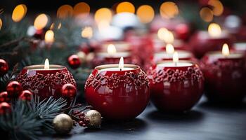 ai generato ardente candela si illumina inverno celebrazione, simboleggiante spiritualità e romanza generato di ai foto