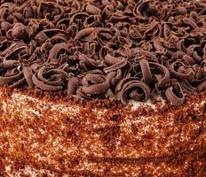 cioccolato torta vicino su sfondo foto