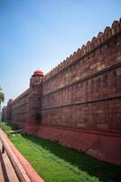 architettonico dettagli di lal qilà - rosso forte situato nel vecchio delhi, India, Visualizza dentro delhi rosso forte il famoso indiano punti di riferimento foto