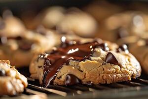 ai generato appena al forno cioccolato patata fritta biscotti il allettante fatti in casa trattare foto