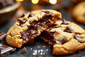 ai generato appena al forno cioccolato patata fritta biscotti il allettante fatti in casa trattare foto