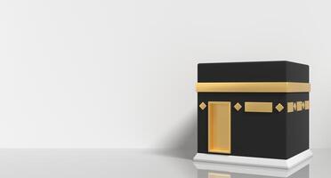 kaaba santo posto per I musulmani nel 3d illustrazione. kaaba concetto di islamico celebrazione eid al adha o hajj. kaaba 3d icona design foto