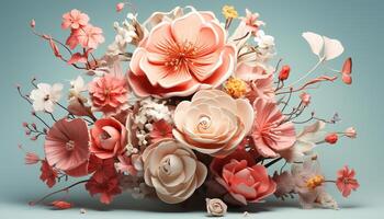 ai generato un' bellissimo mazzo di rosa fiori porta romanza e freschezza generato di ai foto