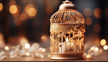 ai generato raggiante candela si illumina inverno celebrazione, simboleggiante spiritualità e tradizione generato di ai foto