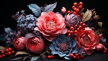 ai generato un' bellissimo mazzo di Multi colorato fiori simboleggia amore e bellezza generato di ai foto