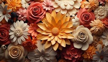 ai generato natura bellezza nel un' mazzo di colorato fiori generato di ai foto