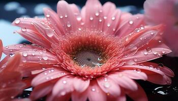 ai generato vivace gerbera margherita fiorire riflette amore nel natura prato generato di ai foto