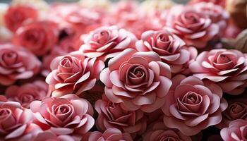 ai generato freschezza e bellezza nel natura un' vivace rosa fiore mazzo generato di ai foto