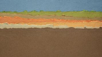 colorato astratto paesaggio nel terra pastello toni - un' collezione di fatto a mano straccio documenti foto