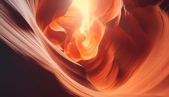 ai generato vivace colori forma maestoso arenaria nel antilope canyon generato di ai foto