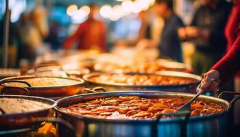 ai generato uomini preparazione buongustaio barbecue all'aperto, vicino su di carne cucinando al di sopra di fuoco generato di ai foto