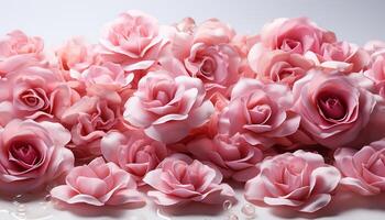 ai generato freschezza e bellezza nel natura, un' vivace rosa fiore fiorire generato di ai foto